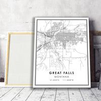 
              Great Falls, Montana Modern Map Print 
            