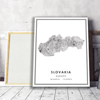 
              Slovakia, Europe Modern Style Map Print 
            