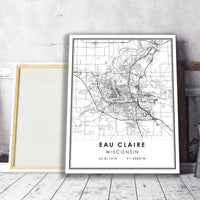 
              Eau Claire, Wisconsin Modern Map Print 
            