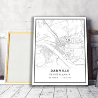 
              Danville, Pennsylvania Modern Map Print 
            