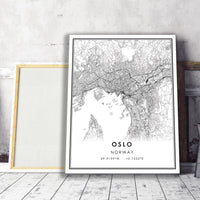
              Oslo, Norway Modern Style Map Print 
            