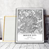 
              Mexico City, Mexico Modern Style Map Print 
            