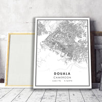
              Douala, Cameroon Modern Style Map Print 
            