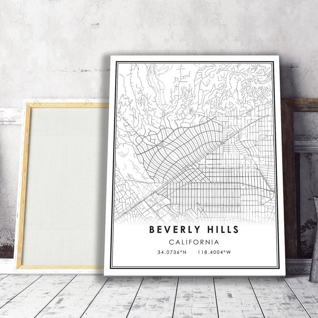 Beverly Hills, California Modern Map Print 
