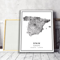 
              Spain, Europe Modern Style Map Print 
            
