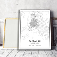 Paysandu, Uruguay Modern Style Map Print