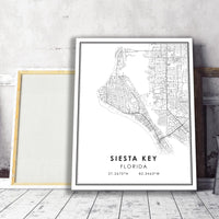Siesta Key, Florida Modern Map Print 