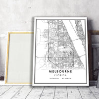 Melbourne, Florida Modern Map Print 