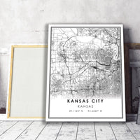 
              Kansas City, Kansas Modern Map Print
            