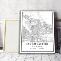 San Bernardino, California Modern Map Print