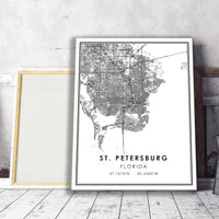 
              St. Petersburg, Florida Modern Map Print
            