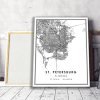 St. Petersburg, Florida Modern Map Print