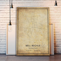 
              Bell Buckle, Tennessee Vintage Style Map Print
            