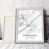 
              Robbinsville, New Jersey Modern Map Print
            