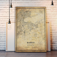 Barrie, Ontario Vintage Style Map Print 