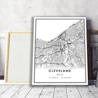 
              Cleveland, Ohio Modern Map Print 
            