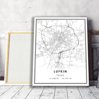 
              Lufkin, Texas Modern Map Print
            