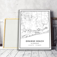 
              Orange Beach, Alabama Modern Map Print 
            