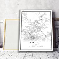 
              Prescott, Arizona Modern Map Print 
            