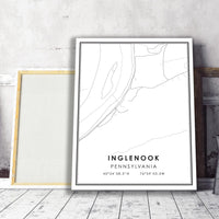 
              Inglenook, Pennsylvania Modern Map Print 
            