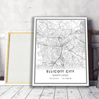 
              Ellicott City, Maryland Modern Map Print 
            