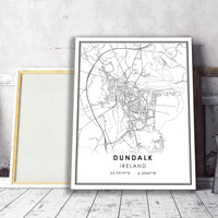 Dundalk, Ireland Modern Style Map Print 