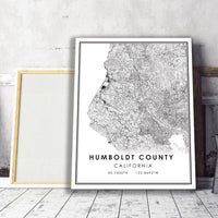 
              Humboldt County, California Modern Style Map Print 
            