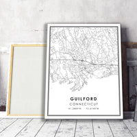 Guilford, Connecticut Modern Map Print 