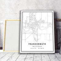 Frankenmuth, Michigan Modern Map Print 