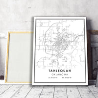 
              Tahlequah, Oklahoma Modern Map Print
            