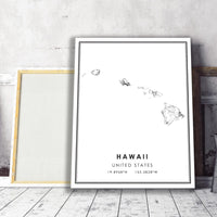 
              Hawaii, United Sates Modern Style Map Print 
            