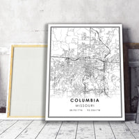 
              Columbia, Missouri Modern Map Print 
            