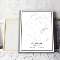 Igloolik, Nunavut Modern Style Map Print 