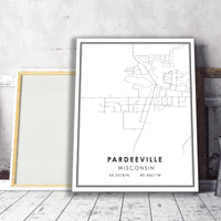 Pardeeville, Wisconsin Modern Map Print 