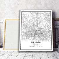 
              Dayton, Ohio Modern Map Print 
            
