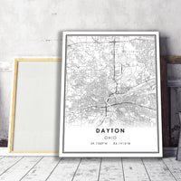 Dayton, Ohio Modern Map Print 