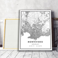 
              Montevideo, Uruguay Modern Style Map Print 
            