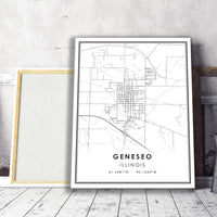 
              Geneseo, Illinois Modern Map Print
            