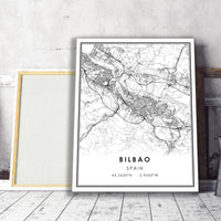 
              Bilbao, Spain Modern Style Map Print 
            