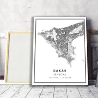 
              Dakar, Senegal Modern Style Map Print 
            