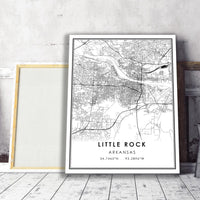 Little Rock, Arkansas Modern Map Print 