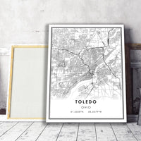 
              Toledo, Ohio Modern Map Print 
            