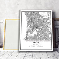 Perth, Australia Modern Style Map Print