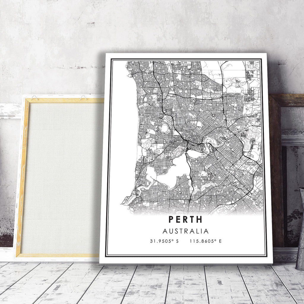 Perth, Australia Modern Style Map Print