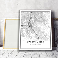 Walnut Creek, California Modern Map Print 