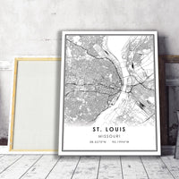 Saint Louis, Missouri Modern Map Print 