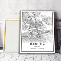 
              Stockholm, Sweden Modern Style Map Print 
            