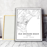 
              Old Orchard Beach, Maine Modern Map Print 
            