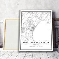 Old Orchard Beach, Maine Modern Map Print 