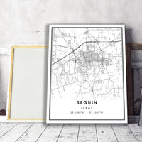 
              Seguin, Texas Modern Map Print 
            